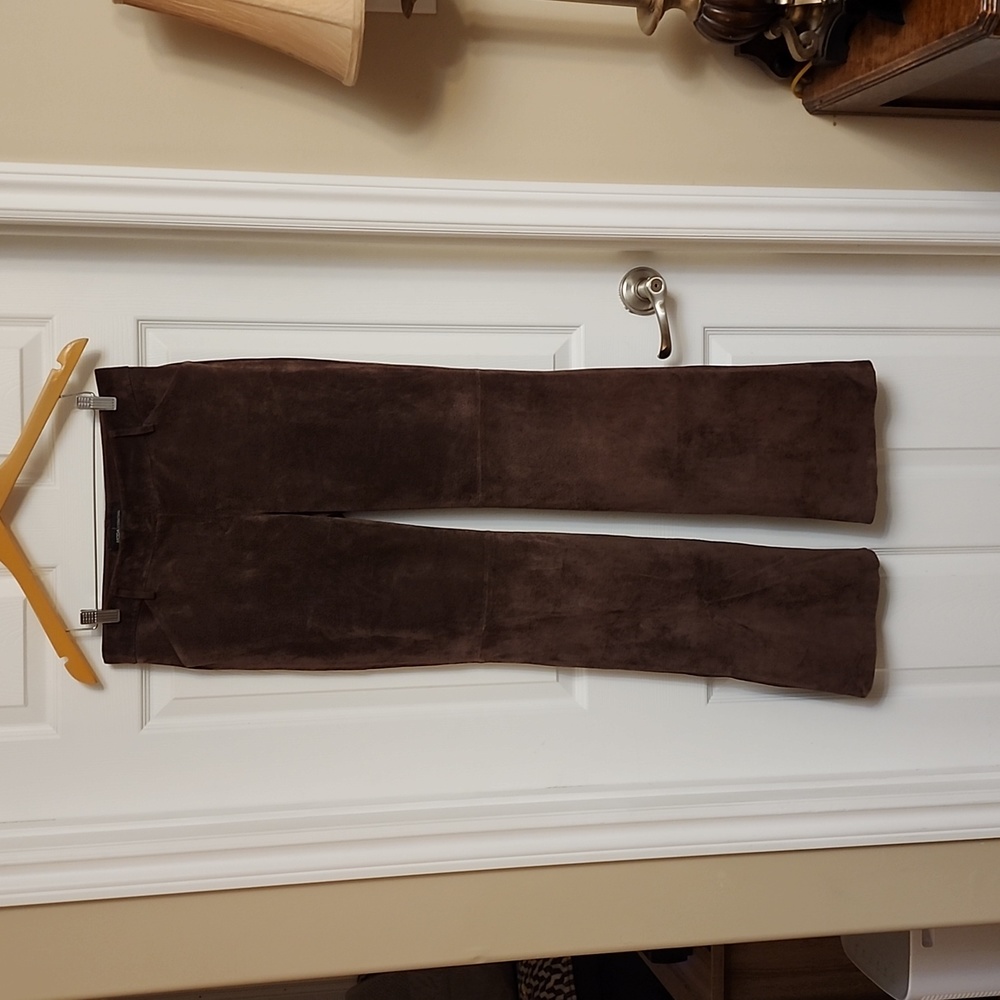 Moda International Christie Fit‎ Suede Leather Pants CD4 Brown Size 6